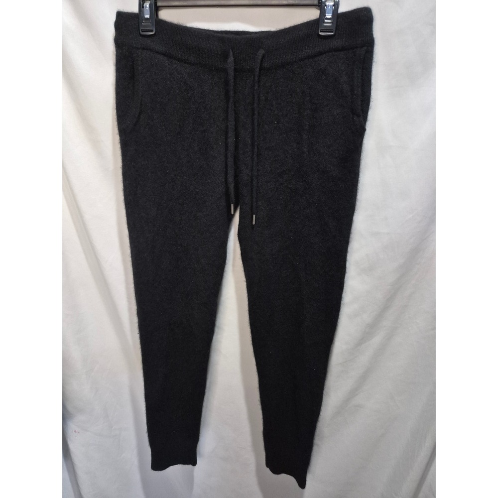 Quince Womens Black 100% Cashmere Knit Jogger Sweatpants Small Drawstring Pocket